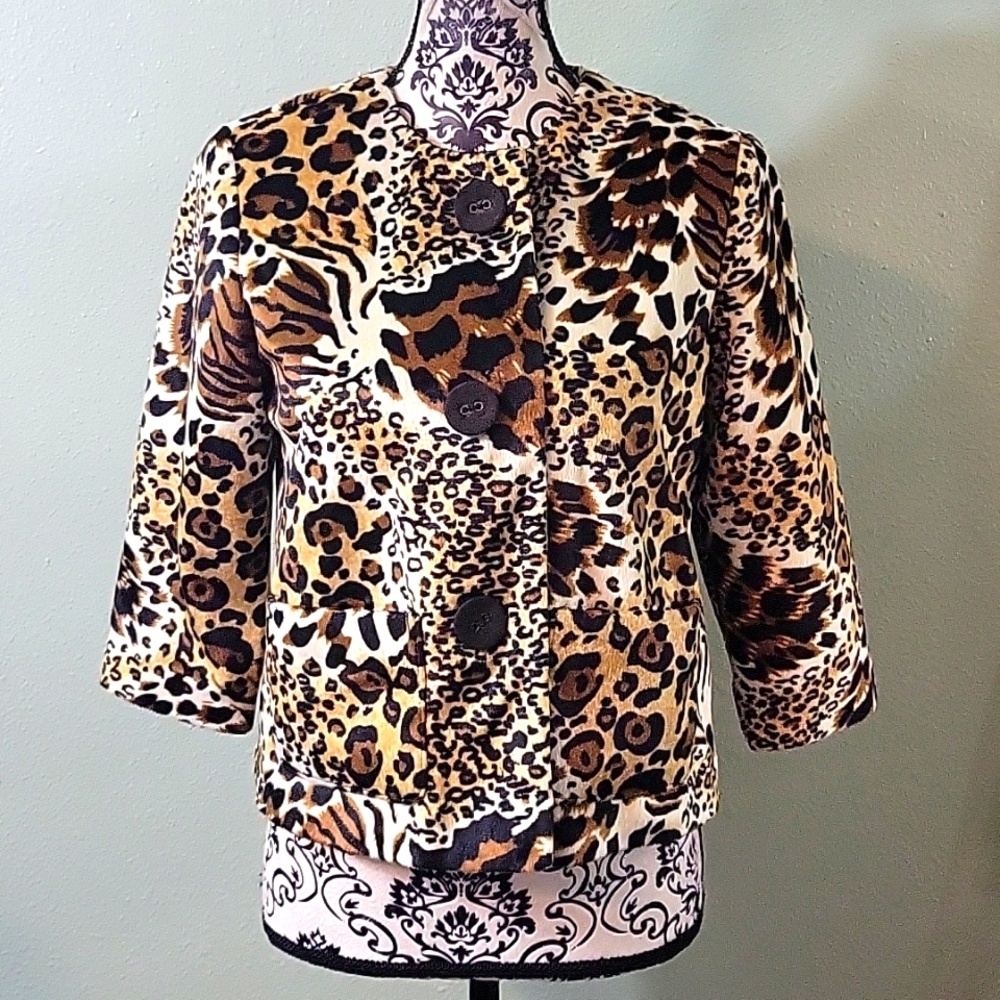 Ruby Rd Animal Print Faux Fur Jacket - Picture 8 of 8